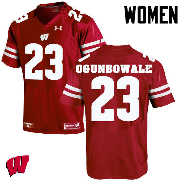 Women Wisconsin Badgers #23 Dare Ogunbowale College Football Jerseys-Red - Click Image to Close